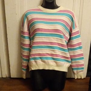 THML Pastel Striped Women's Sweater